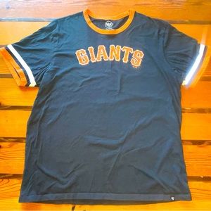 Men’s San Francisco Giants T-Shirt Black With Orange & White Arm Band size XXL